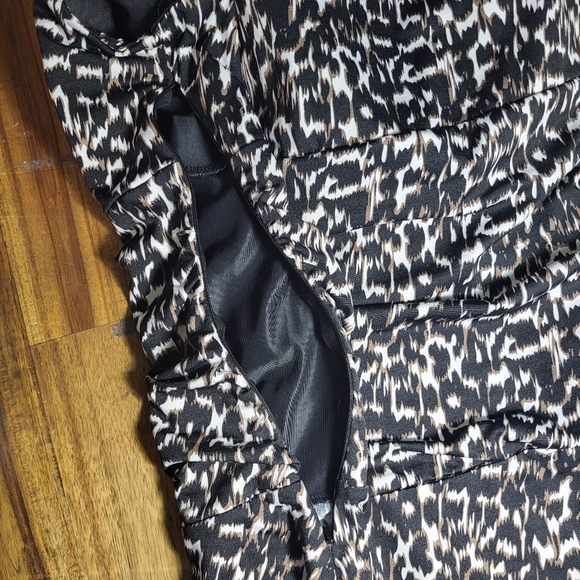 Denver Hayes Women's Dress Size XL Molded Bra Side Zipper Animal Print - Picture 6 of 12